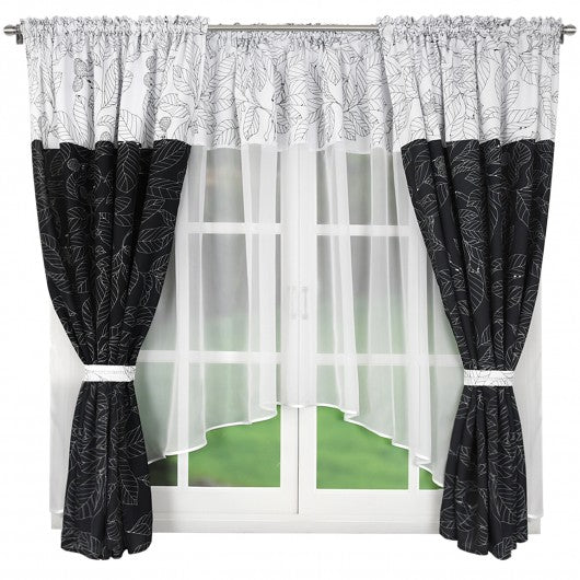 ILONE A set of black and white curtains image 0