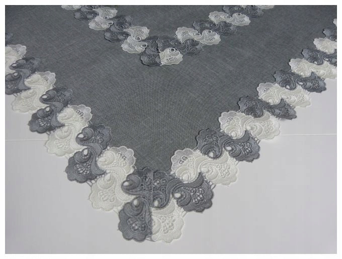 Guipure table gray runners made entirely of lace . image 1