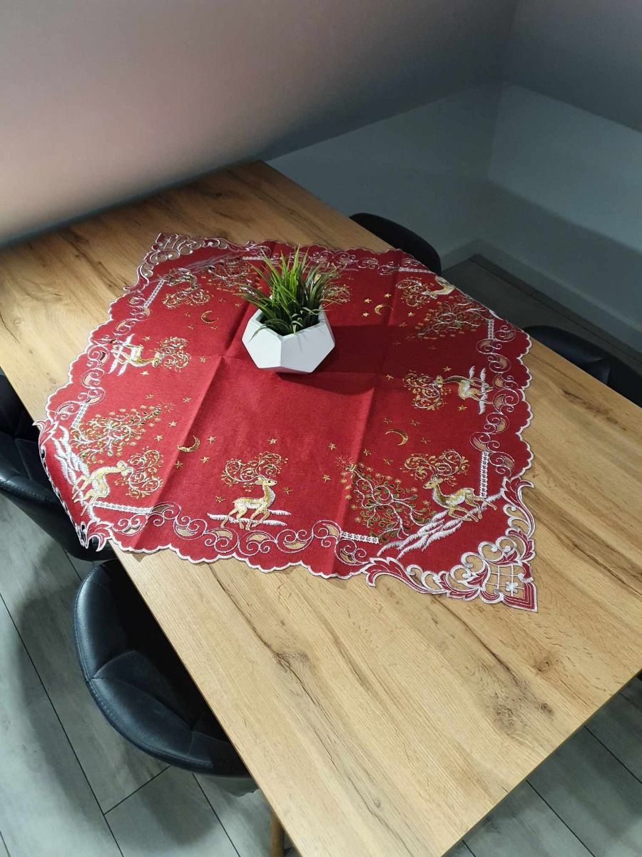TABLECLOTH Christmas Reindeer  - Table Runner - Red image 2