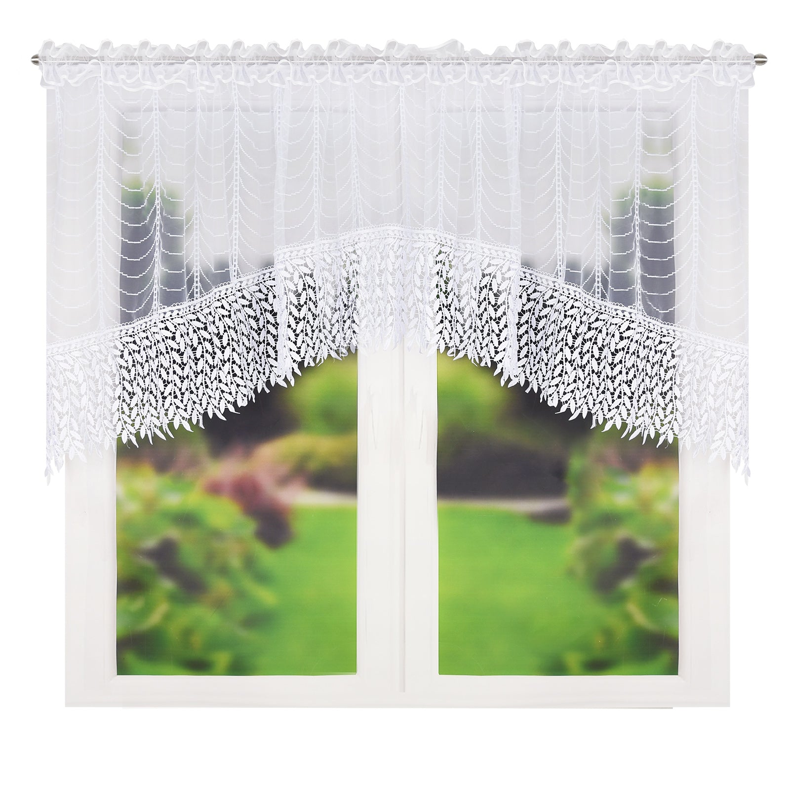 MILIA -  white curtains with beads and a flower-shaped pendant image 0