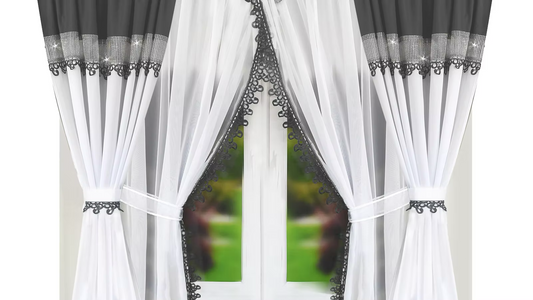 ZAYA Short Gray Curtain Decorative Se
