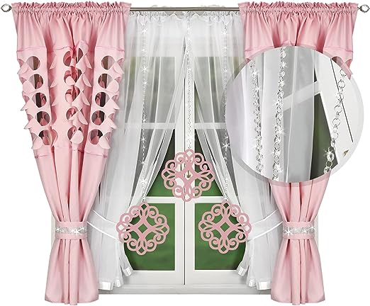 Decorative set with azure pendants - PASTEL PINK image 0