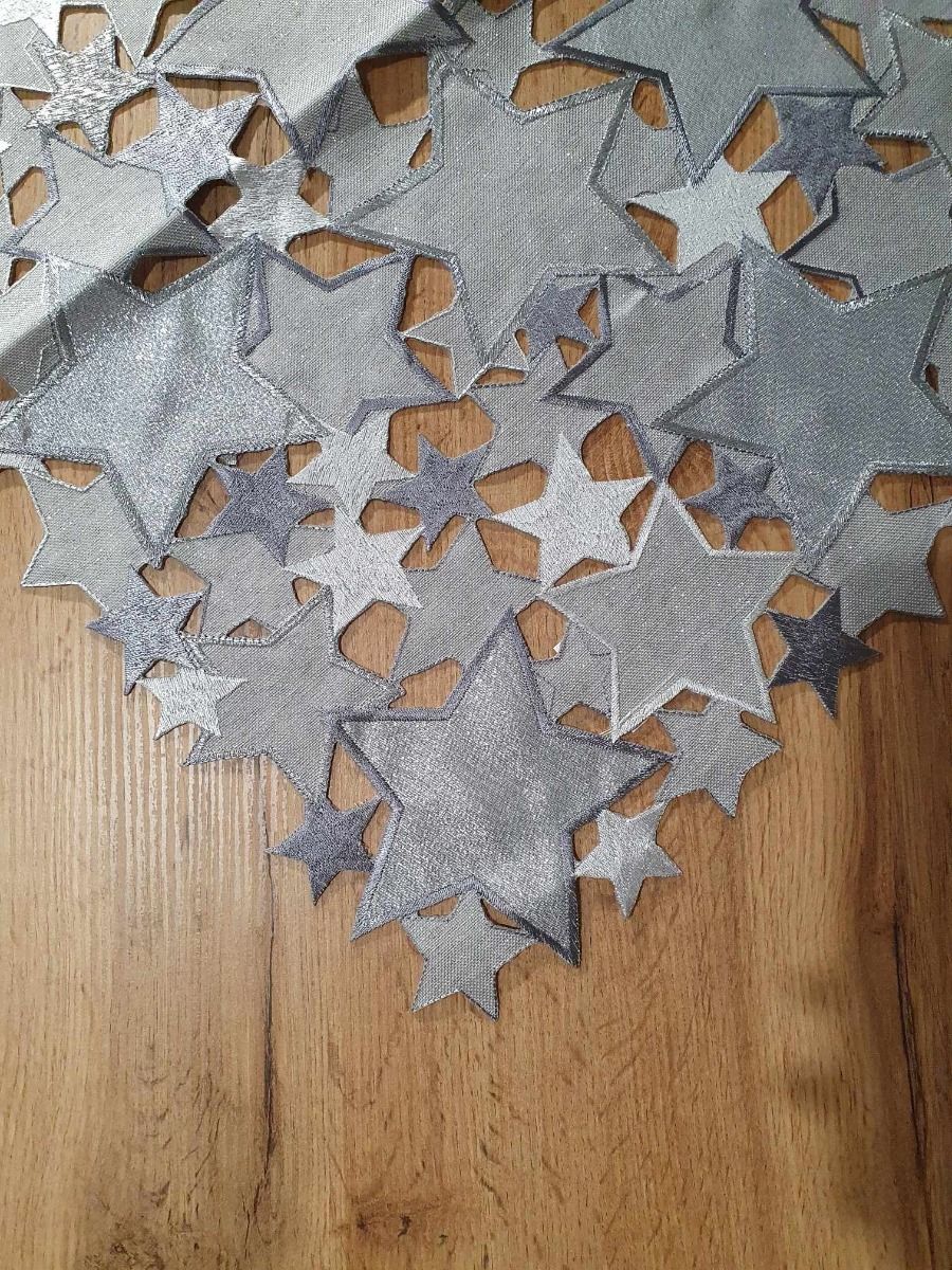TABLECLOTH Christmas MAGIC STARS  - Table Runner - Silver image 1