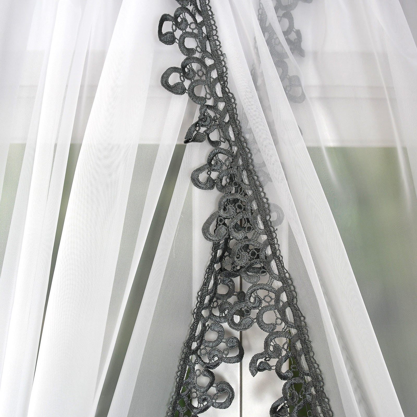ZAYA  Short Gray Curtain Decorative Set image 2