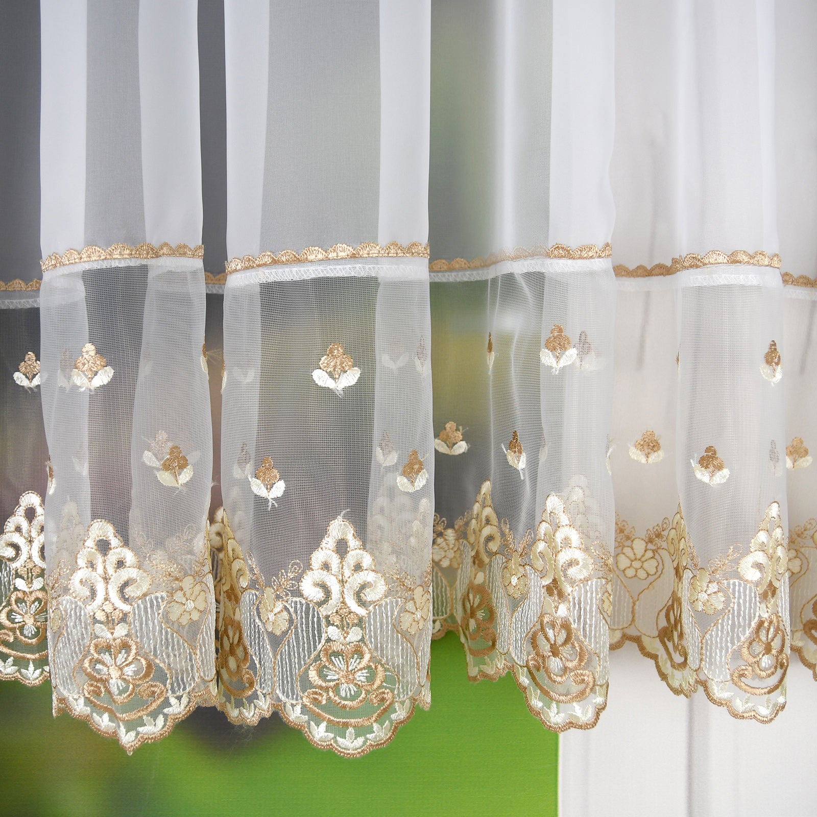 ,,Luna" Curtain with decorative lambrequin  - beige image 2
