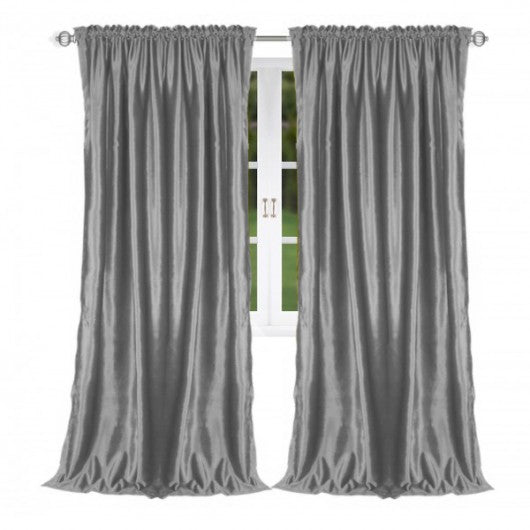 Silver velvet curtain on a tape 135x270cm ARACELI image 0