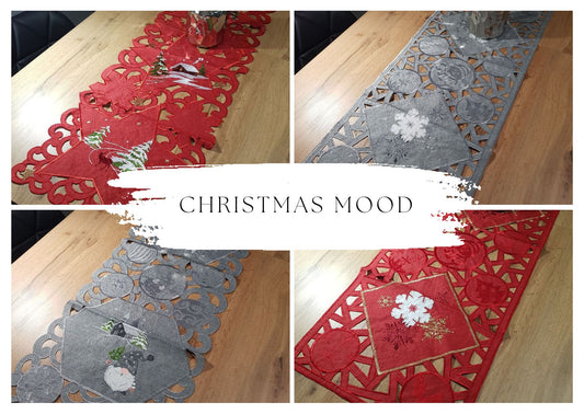 Embroidered Christmas table runner -  Style 2 image 0