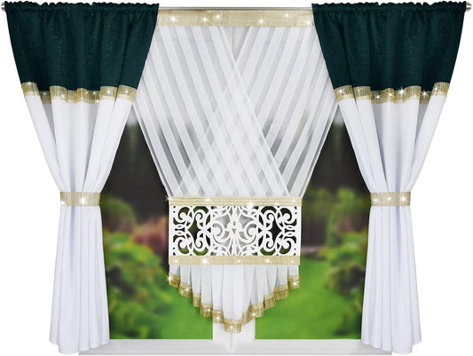 DESSI Dark Green Curtains - short image 0