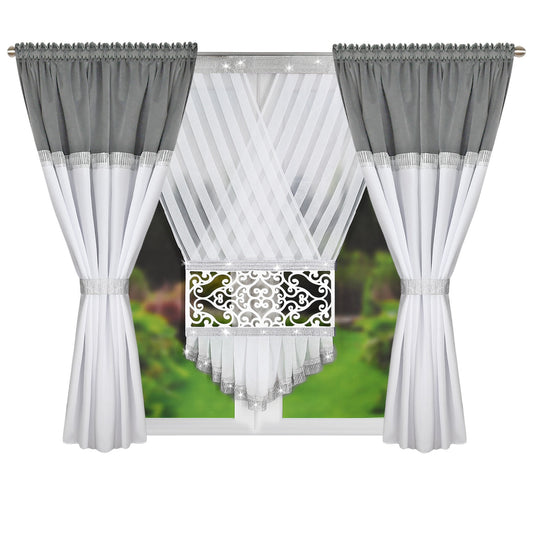 DESSI Light Gray Velvet and Silver Rhinestones - Short image 0