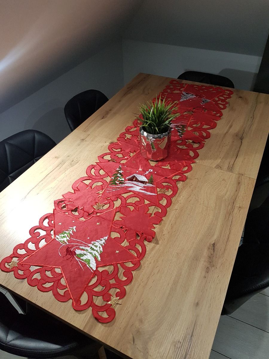Embroidered Christmas table runner -  Style 2 image 6