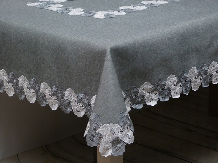 Guipure table gray runners made entirely of lace . image 0